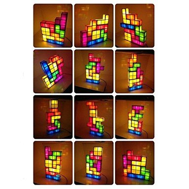 Lâmpada LED de Tetris de combinação grátis