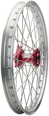 Roda completa do impacto de presa - frontal 21 x 1,60 aro prateado/cubo de cume/vermelho para Honda CRF450RX 2017-2022