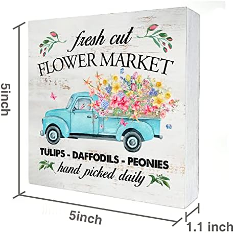 Caixa de madeira do mercado de flores de corte fresco decoração de casa decoração de casa rústica de mola de madeira placa de placa