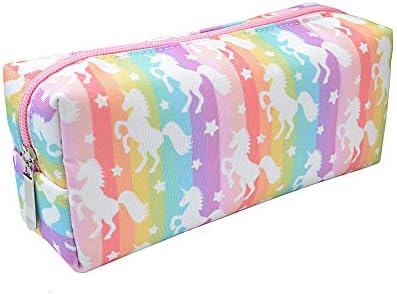 Ranto Unicorn Rainbow Lápis Case Pink fofo bolsa de caneta Box Box Stationary Bag Organizer Office Unicorn Gift para meninas adolescentes