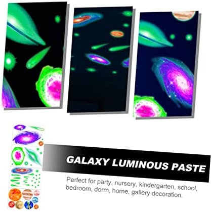 JoJofuny 4 lençóis Way Glow adesivo Childrens Decor Glow adesivos de berçário Decalques de parede de berçário brilham no adesivo escuro
