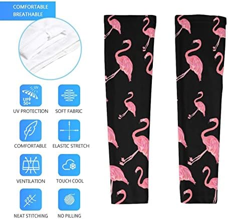 Mangas de braço de compressão de refrigeração de pássaro rosa Flamingo