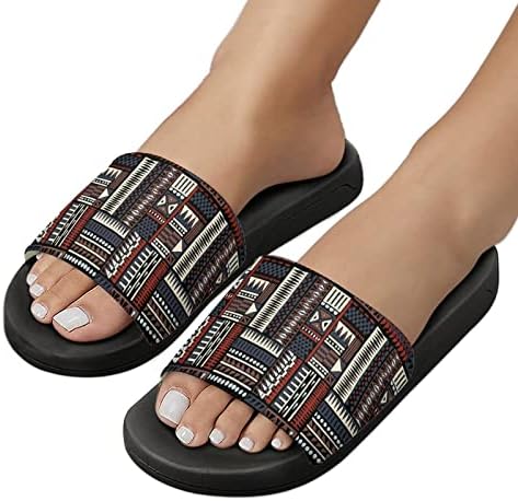 KENTE Africano Etnic Pattern slides Sandals Non Slippers Sapatos da casa de chuveiro Banheiro de banheiro macia Sol.