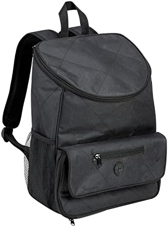Etna Pet Supplies Backpack - Mochila - 5 peças Comida Cat Food Food Storage Tote Bag, bolsa de viagem preta com conjunto