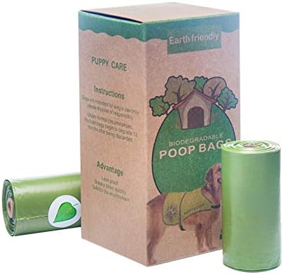 Sacos de cocô de cachorro biodegradáveis ​​perfumados e espessos e espessos à prova de vazamentos e ecologicamente corretos, recipiente para cachorros de cachorro para cachorros de cachorro