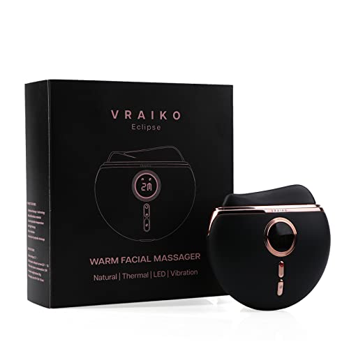 Vraiko Eclipse Gua SHA Facial Ferramentas, Ferramenta de Escultura de Face, Massageador de Face Elétrica com Calor e Vibração de 3 níveis