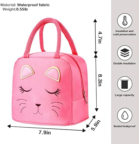 Poucos de mochila escolar rosa de gato