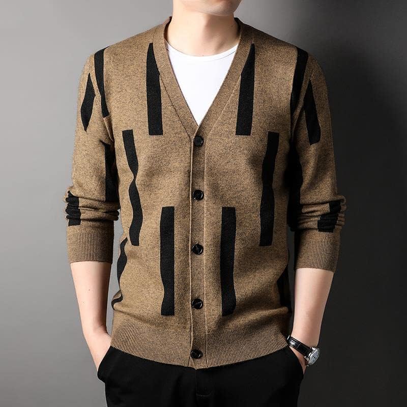 Cardigão de designer gráfico coreano Shiyiwen, jaqueta casual masculino masculino