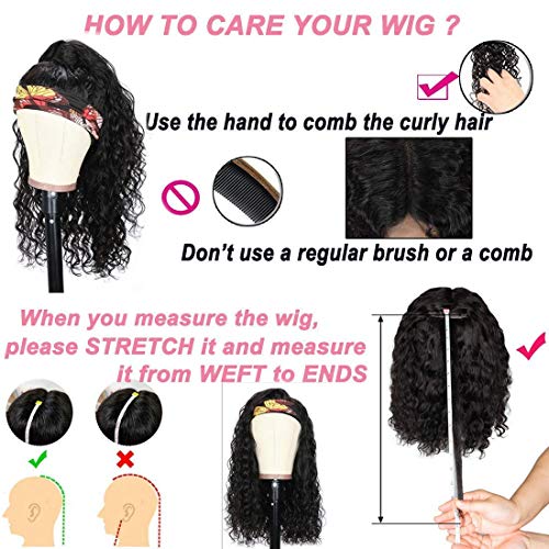 Water Wave Band Wig Human Human Wet e Wavy Wavy Sluguless Fand Wig Para Mulheres Negras Cabelo Virgem Brazia