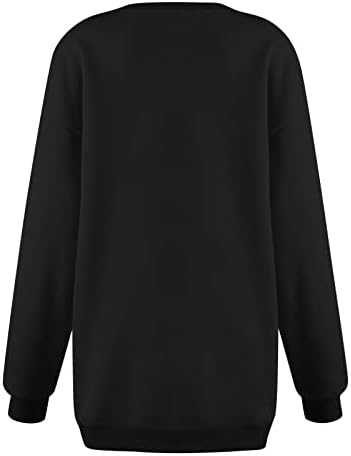 Suéteres de queda de nokmopo para mulheres 2022 Mulheres Casual Solid redondo pescoço solto de manga comprida Tops de túnica Sorto de
