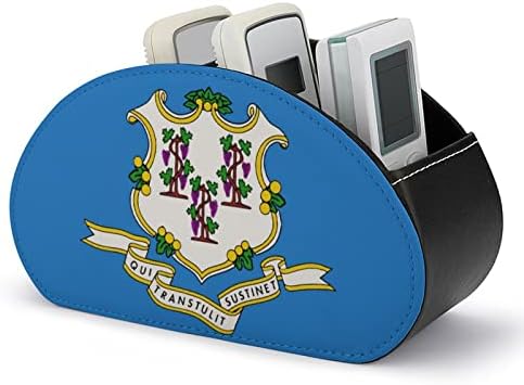 Caixa de organizador de controle remoto do estado de Connecticut State com 5 compartimentos caixa de armazenamento remoto de TV para