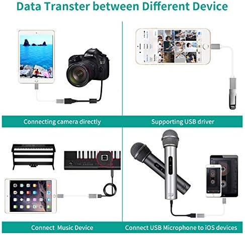Adaptador de câmera USB, Meloaudio iOS masculino para USB 3.0 feminino USB OTG Compatível com cabo iOS 9.2 ou posterior,
