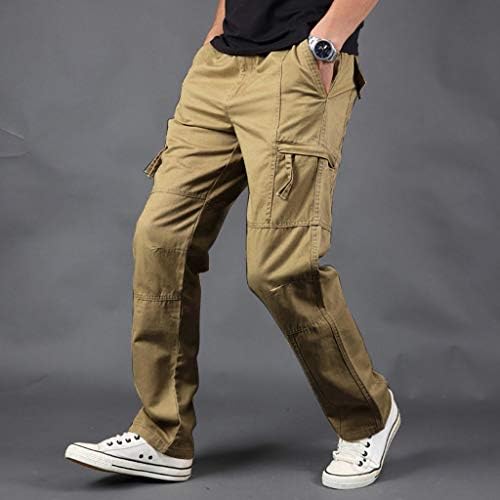 Calças de carga para homens trabalham no estilo de verão masculino de macacão de vários bolsos de bochecha direta calças
