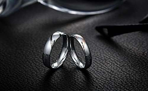 Oyalma Lover's Heart Shape 316L Mens Womens promessa anel Real Love Casal Wedding Rings - 1 Piece - Mulheres - 5.5-03955