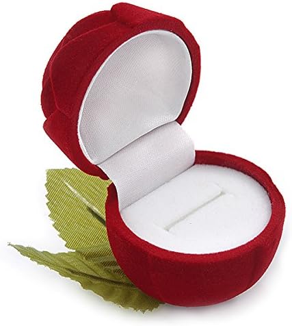 Caixa de presente de rosa vermelha escura de Avalaya para pequenos anéis
