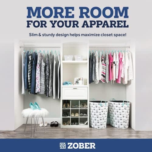 Zober Velvet Hablers 20 Pack - Cabides turquesas para casacos, calças e roupas de vestido - armadilhas não deslizantes