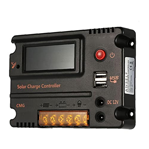 Controlador de carga solar Controlador solar 12V 24V 10A PWM Painel solar Bateria de bateria REGULADOR Inteligente LCD Switch