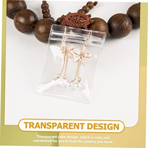 Bolsa de armazenamento de jóias Hemoton 100pcs bolsas de zíper transparente Bolsa de breol bolsa de joalheria bolsa de armazenamento