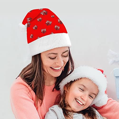 Escolha o seu jogador de armas jogando chapéu de Natal engraçado Papai Noel Hats Plush curto com punhos brancos para suprimentos de decoração de festa de férias de Natal