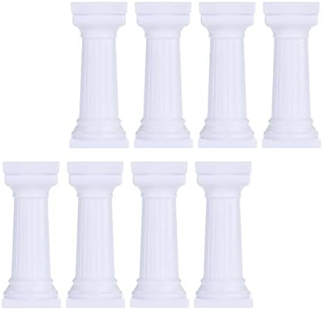 JoJofuny 8pcs coluna pilares de vela decorações Construção romana de mesa para hastes, pilares de suporte de castiça