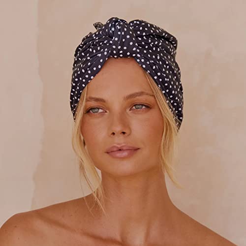 Louvelle elegante Dahlia Luxury Shower Tom Turban Style reutilizável com forro impermeável e tecido seco rápido -