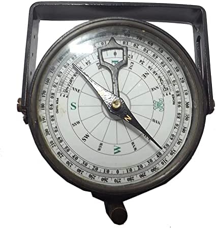 Clinômetro de 75 mm Compússica com corpo de alumínio para caminhadas, instrumento de sobrevivência Ferramenta de navegação antiga
