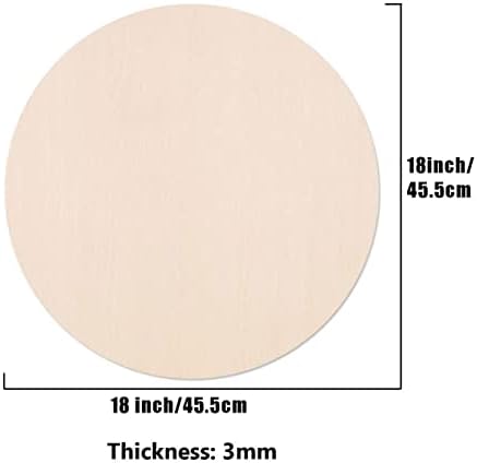 5pcs 18 polegadas círculos de madeira para artesanato, recorda