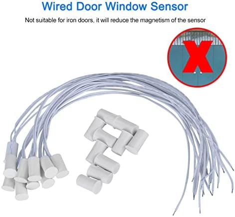 Interruptor de palheta magnética de 10pcs, interruptor magnético do sensor de janela com fio de rede para sistema de alarme para casa