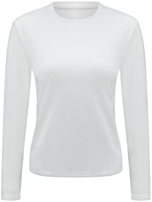 Tamas térmicas da camada de base feminina Tops de manga longa Crew pescoço esticada ajustada subdrubs camadas camisetas camisetas tops