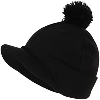 Zylioo Oversize XXL Beanie Cap com borda curta, chapéu de gorro com algema quente viseira, grande boné de vigilância de inverno