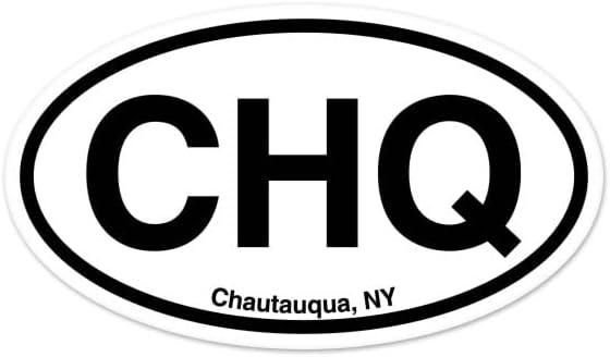 CHQ Chautauqua NY New York Oval Vinil Carrocre Janela de Vinil 3 X 2