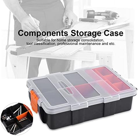 Caixa de ferramentas de armazenamento, componentes de serviço pesado de plástico de duas camadas, organização portátil