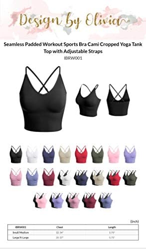 Design da Olivia Women Feminless Workout Sports Sports Bra Cami Cropped Yoga Top com tiras ajustáveis