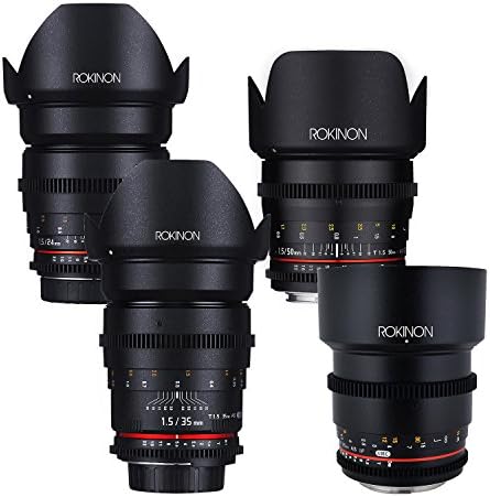 Rokinon Cine DS T1.5 Cine Lens Pacote - 24mm + 35mm + 50mm + 85mm para micro quatro terços