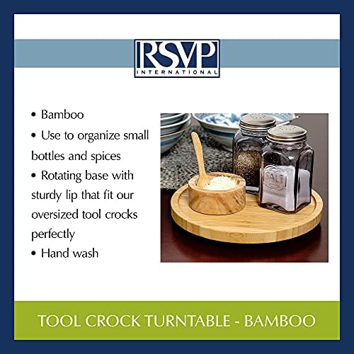 RSVP Tool International Crock Turltable Lazy Susan, bambu, 8,25 |