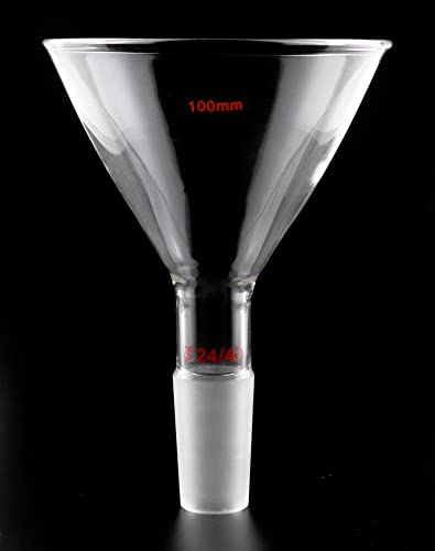 Qwork filtro funil, 2 pacote de vidro junto de vidro curto pó de pó de pó com 100 mm de O.D superior e junta interna