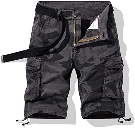 Casual de algodão de algodão masculino Multi Pocket Outdoor Camouflage Shorts Twill Camo Shorts Camas de treino de verão com