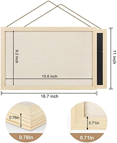 Placa de cortiça Kinlink 16x11 polegadas com linho Decoração de boletim de parede de parede pendurada pino emoldurado Display Wood