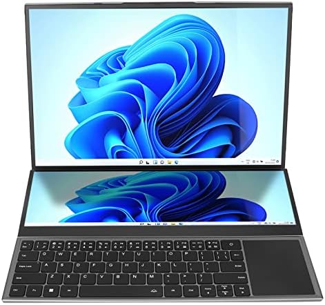 Laptop Fosa, tela de toque duplo, laptop ultra fino, tela principal de 16 polegadas, subclacia de 14 polegadas, 1920 x 1200, 8gb 256 GB, suporte de suporte 2 placas de gráficos, Dual SSD, para Win11