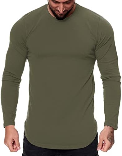 Camisas de férias para homens verão casual de manga longa de grandes dimensões Tees da tripula
