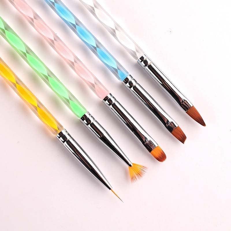 Pintura Extensão da caneta ACRYLIC UNID ARTING Brush 3D Ultra-Thin Desenho Desenho Pen French Stripe UV Pincadeiras de Gel Pincadeiras