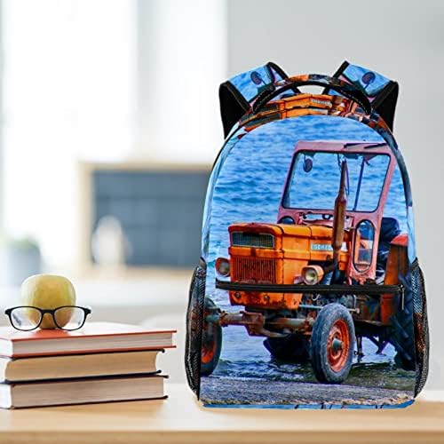 Backpack Rucksack School Bag Travel Casual Daypack para mulheres meninas adolescentes, Tractor Blue Sea