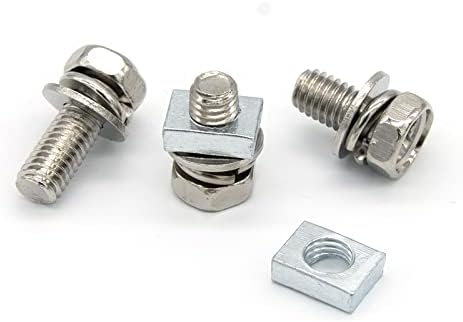 48 Pacote para parafusos do terminal da bateria de pacote kit de porcas quadradas m6 x 10mm 12mm 16 mm de aço inoxidável parafuso