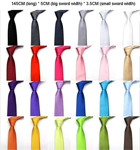 ANDONGNYWELL Selid Color Slim laços de cor pura gravata masculina gravata magra de gravata estreita gravata de gravata