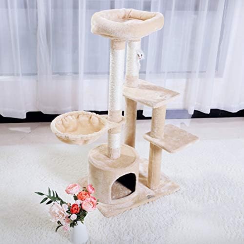 Árvore de gatos de gatos moolo, tecido de pelúcia curta Sisal Tower Tower Gato Cato de escalada com moldura resistente