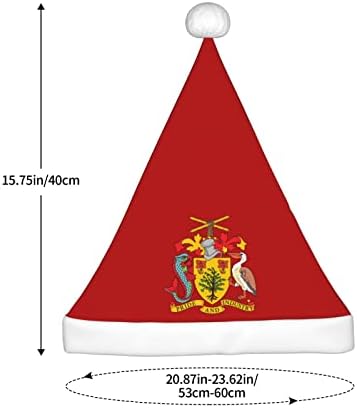Zaltas Bat de Armas de Chapéu de Natal de Barbados para Hats Adultos de Papai Noel para Adult Soft para o Ano Novo de Ano Novo de Natal