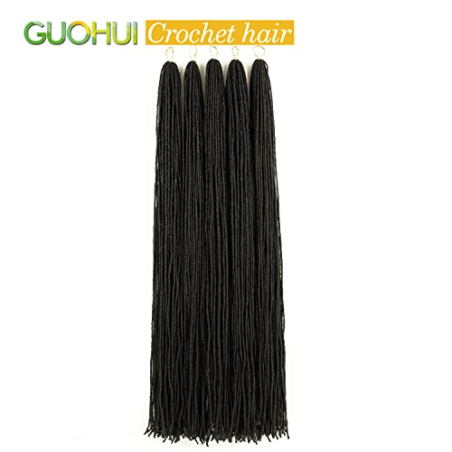 Guohui Micro Faux Locs Cabelo de crochê, 36 polegadas 5 pacotes colorir estilos retos de tranças negras naturais pretas