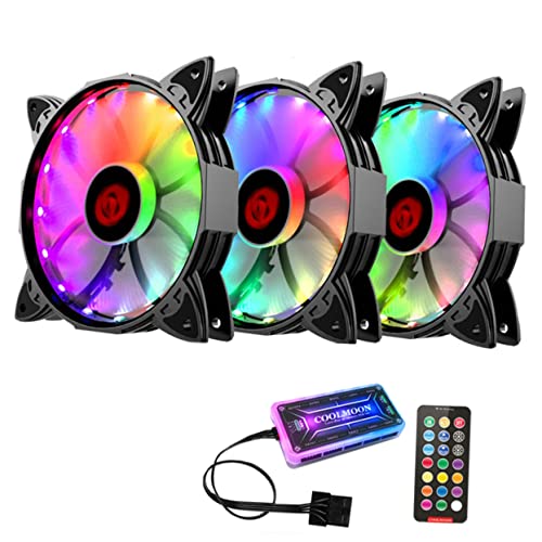 Solustre Case PC 2 Define 4pcs CPU RGB CM em ventiladores Casemultiple para o ventilador de refrigeração leve Black