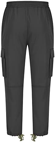 Calças de carga para homens cair de inverno de inverno cor acolchoada de cor sólida casual calça de fitness esportiva