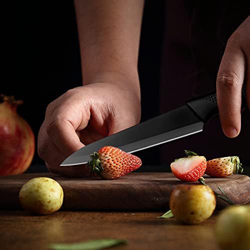 Faca de paring lomgwumy, 3 faca de frutas nítidas e duráveis, requintada e bonita, a lâmina preta é mais avançada,